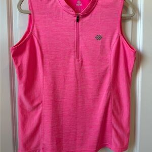 Pink Sleeveless Zip Top